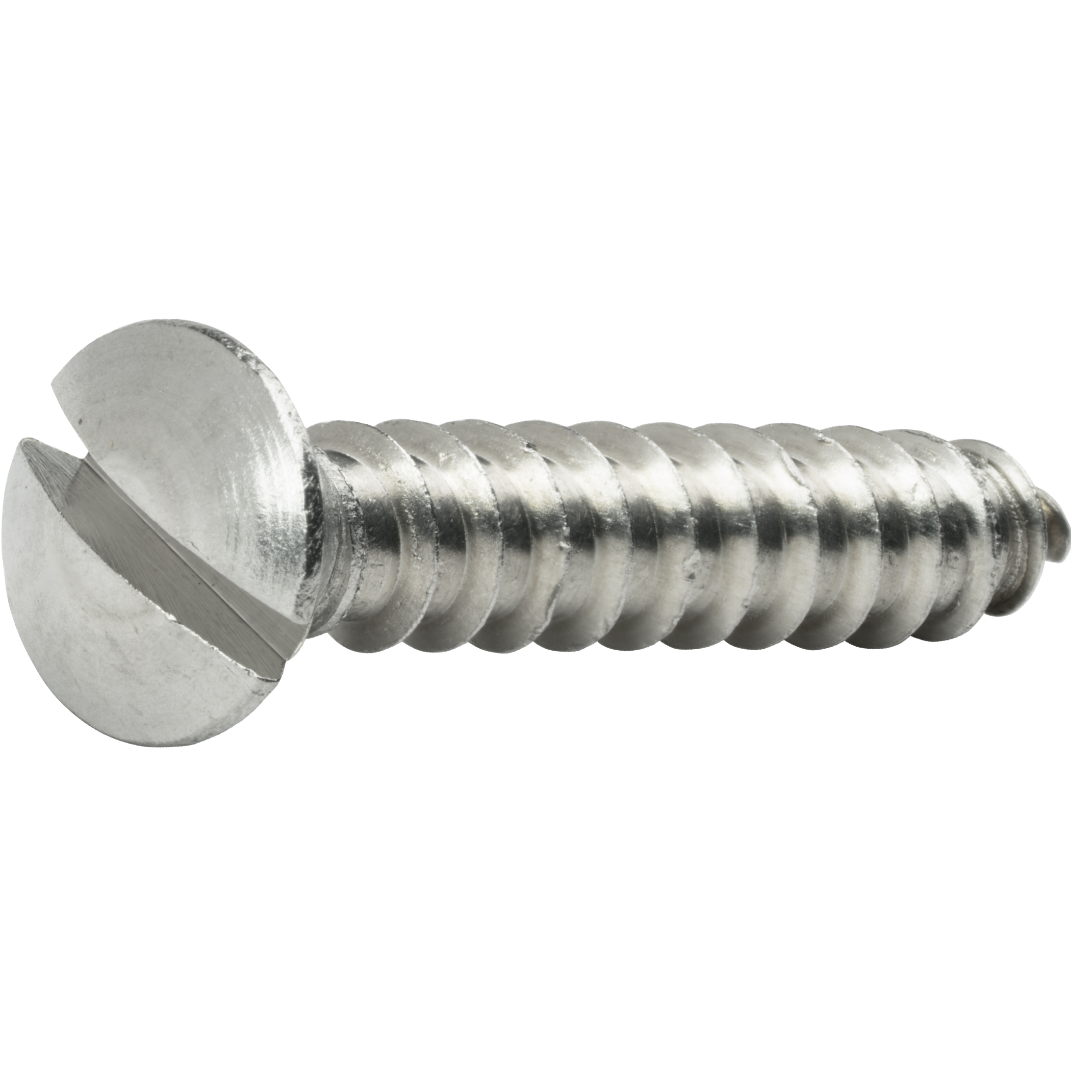 6 Sheet Metal Screws Stainless Steel Oval Head Slotted Type A Tapping
